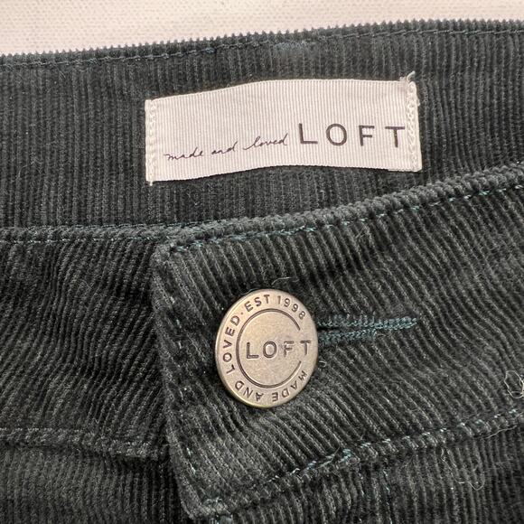 Made and Loved LOFT Chargoal Gray/Black Corduroy Curvy Boot Cut Jeans Size 18 - Picture 2 of 9